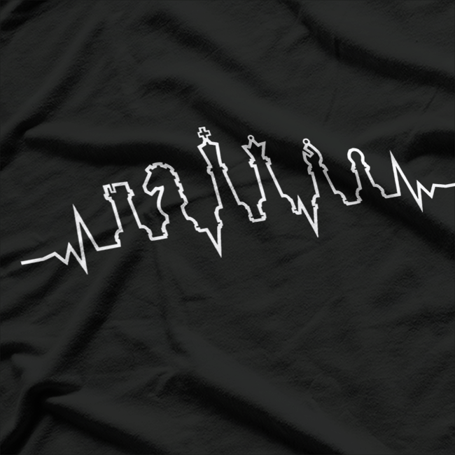 Chess Heartbeat Pulse Line Funny Gift for Players T-Shirt