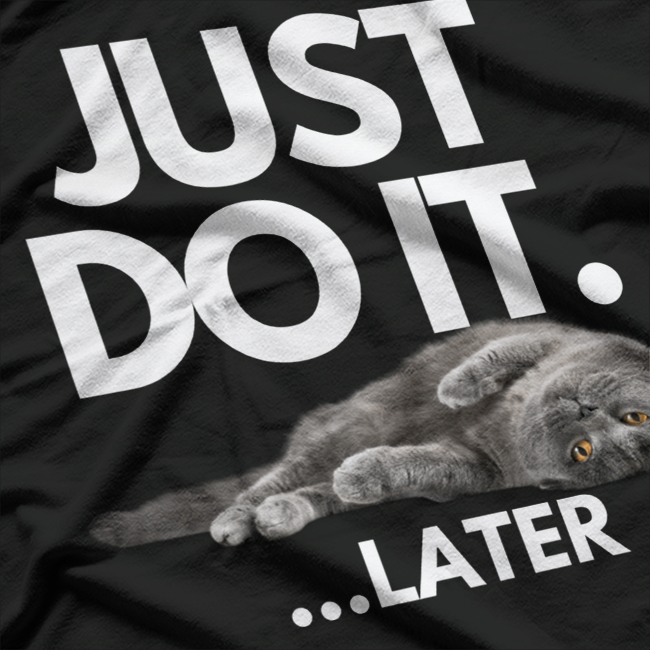 Lazy Cat Humor Graphic T-Shirt