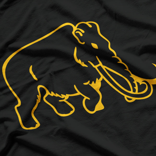 Mammoth Silhouette: Minimalist Line Art T-Shirt