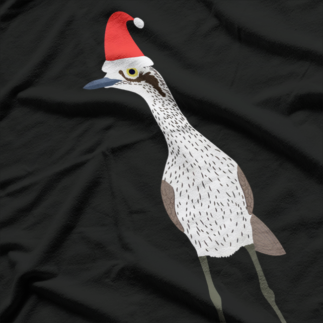 Christmas Bush Stone-Curlew Bird Art on Black Nature T-Shirt