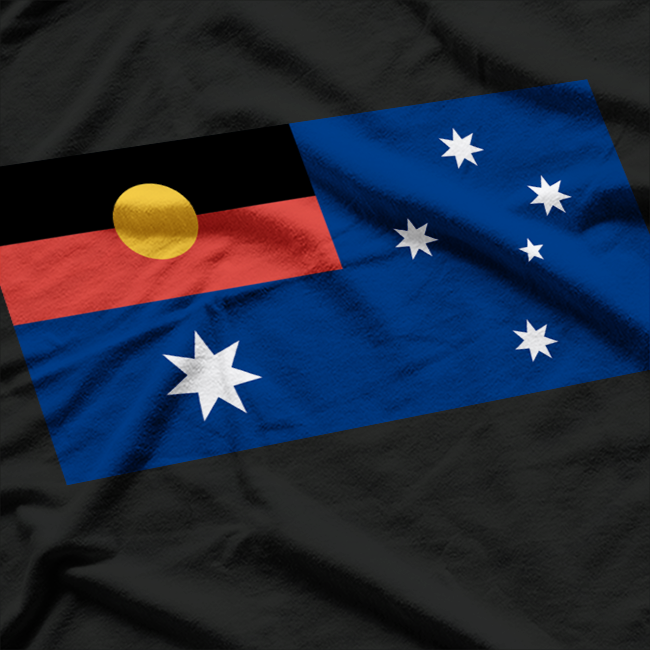 Australian Flag with Aboriginal Flag T-Shirt