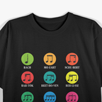 Classic Composers Celebrating Classical Music and the Timeless Art of Musical Notes T-Shirt