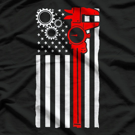 Machinist Flag Tools CNC Machine Operator Machining T-Shirt