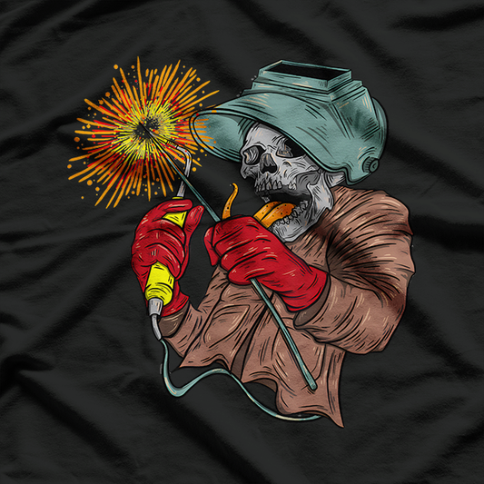 Welding Arc Welder Skeleton Skull Tig Gas T-Shirt