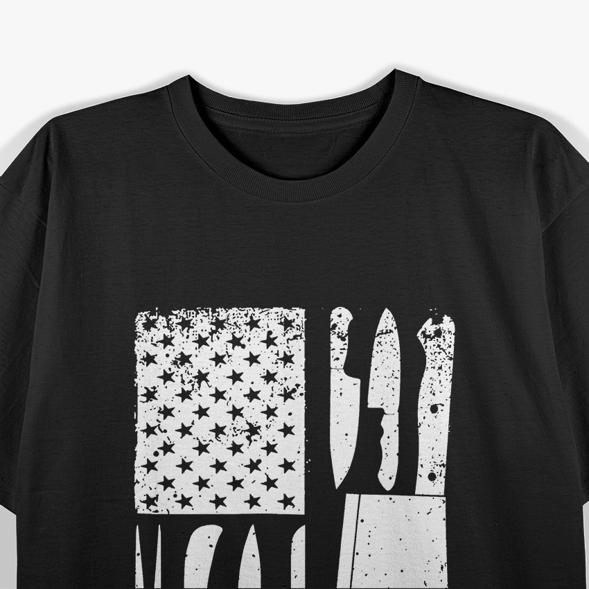 Funny Chef American Flag Design For Men Women Patriot T-Shirt