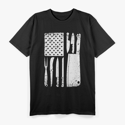 Funny Chef American Flag Design For Men Women Patriot T-Shirt