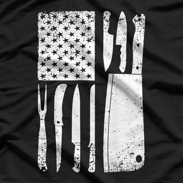 Funny Chef American Flag Design For Men Women Patriot T-Shirt