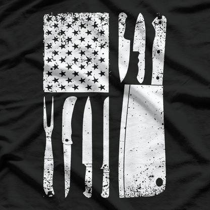 Funny Chef American Flag Design For Men Women Patriot T-Shirt