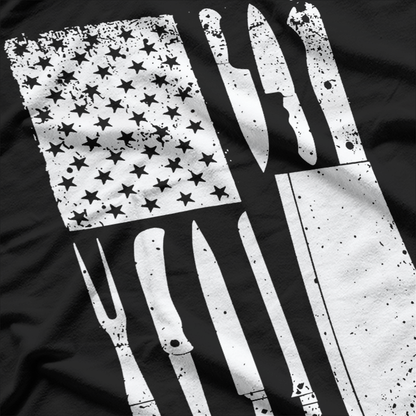 Funny Chef American Flag Design For Men Women Patriot T-Shirt