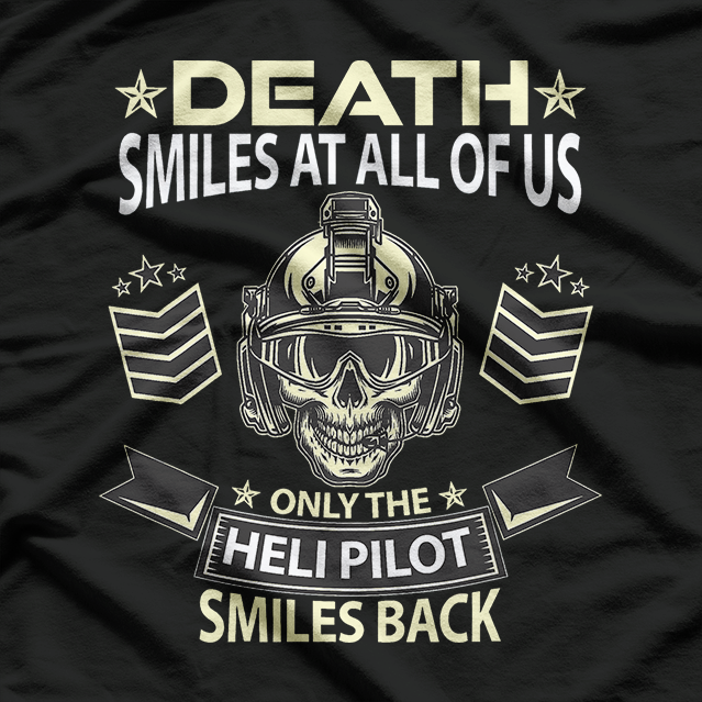 Helicopter Pilot US ARMY Aviation Skull Design T-Shirt
