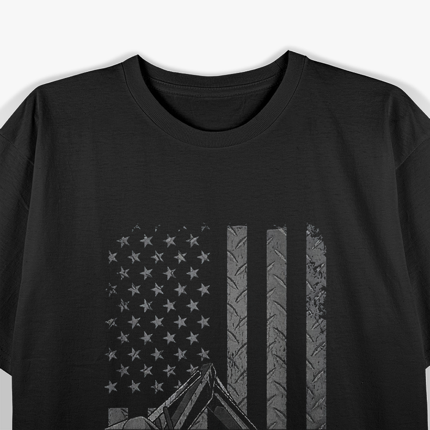 Patriotic Construction Worker Excavator Operator Digger Cool T-Shirt