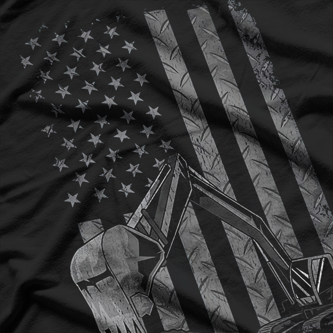 Patriotic Construction Worker Excavator Operator Digger Cool T-Shirt