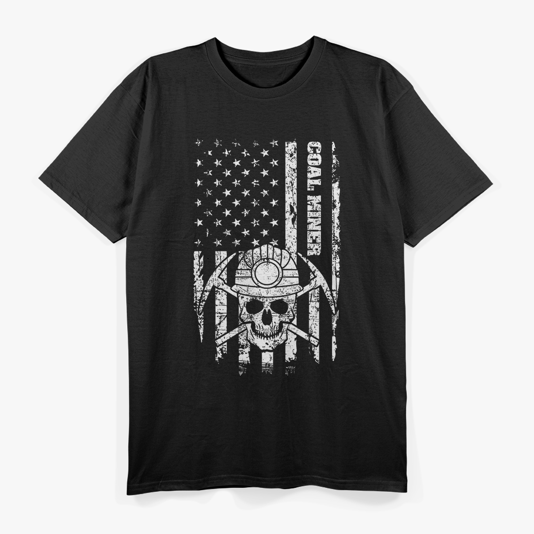 Coal Miners, Skull Coal Miners, USA Flag T-Shirt