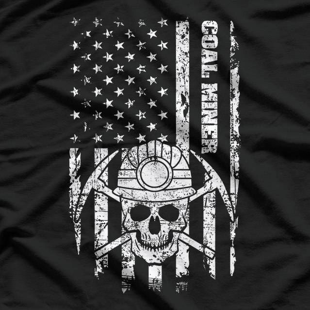 Coal Miners, Skull Coal Miners, USA Flag T-Shirt