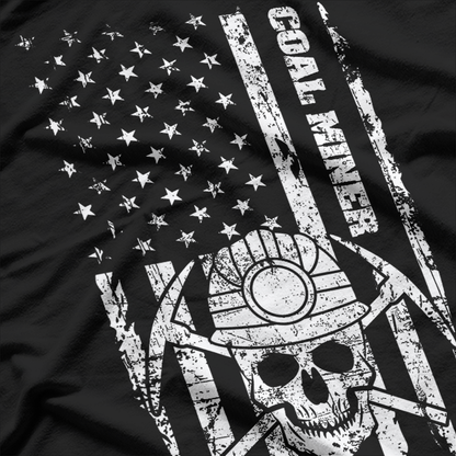 Coal Miners, Skull Coal Miners, USA Flag T-Shirt