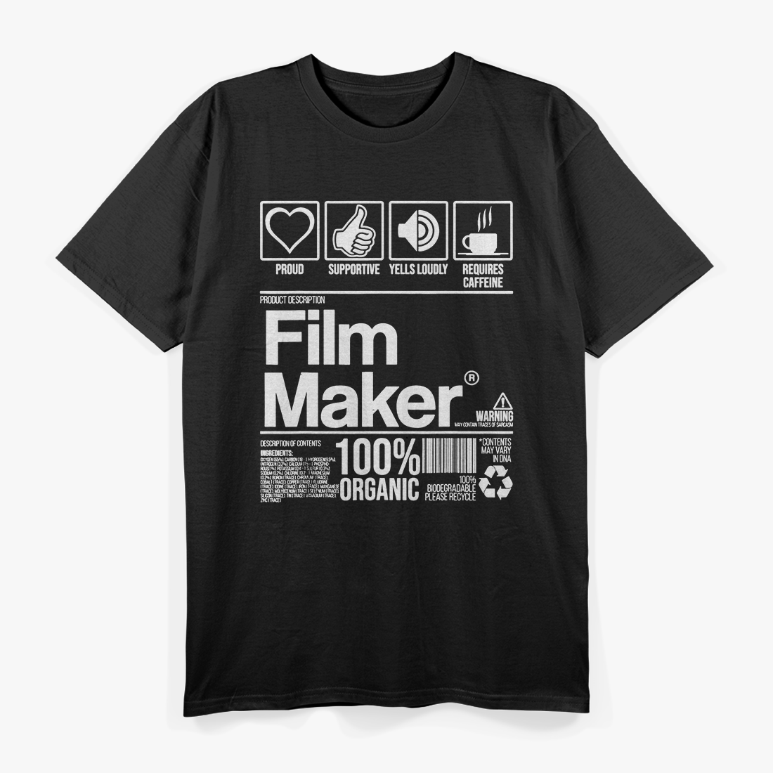 Film Maker Contents Gift Inspirational Filmmaker Director T-Shirt