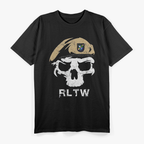 Vintage Army Ranger Regiment RLTW Skull Tan Beret T-Shirt