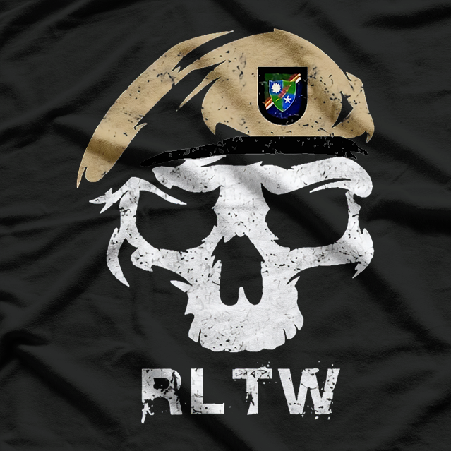 Vintage Army Ranger Regiment RLTW Skull Tan Beret T-Shirt