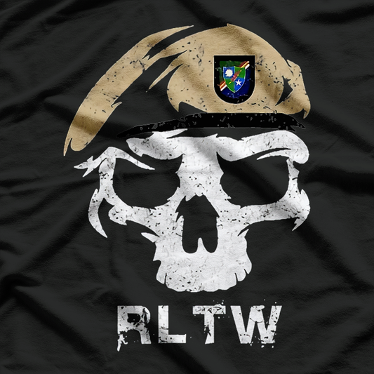 Vintage Army Ranger Regiment RLTW Skull Tan Beret T-Shirt