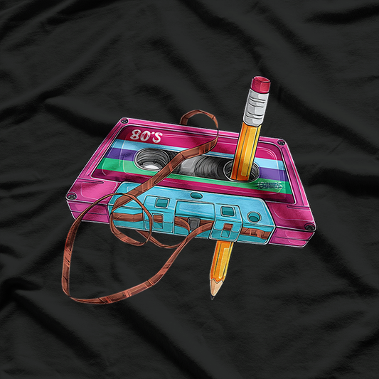 Vintage Cassette Tape Pencil 70s 80s 90s Music Mixtape Retro T-Shirt