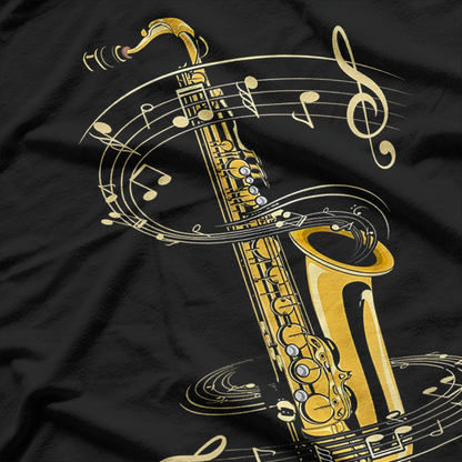 Music Notes Treble Clef Saxophonist Jazz Musician Saxophone T-Shirt