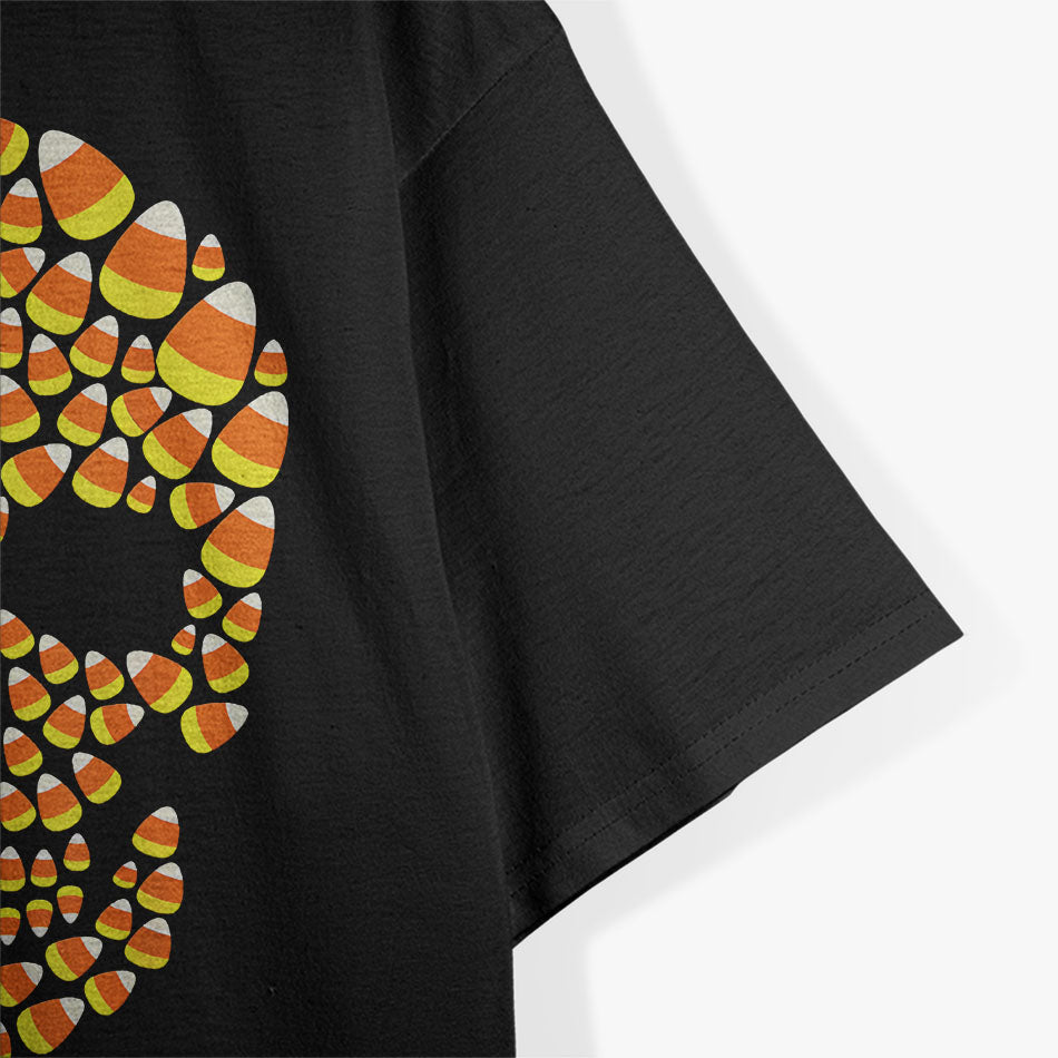 Candy Corn Skull Halloween Funny Costume T-Shirt