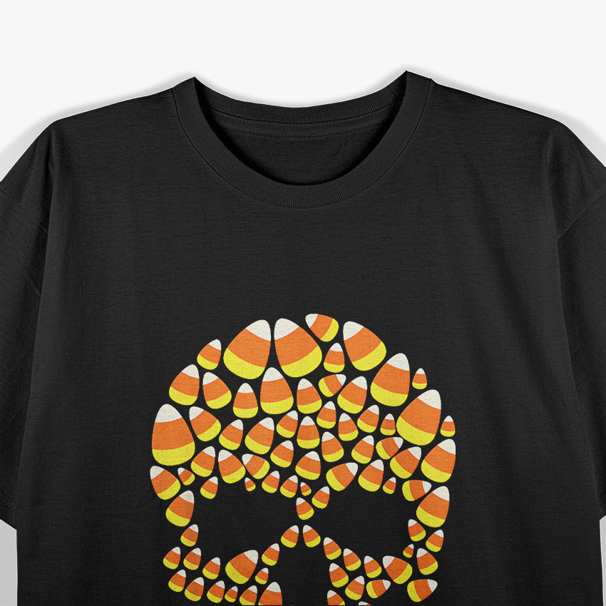 Candy Corn Skull Halloween Funny Costume T-Shirt