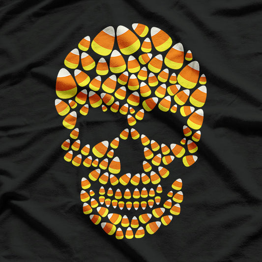 Candy Corn Skull Halloween Funny Costume T-Shirt