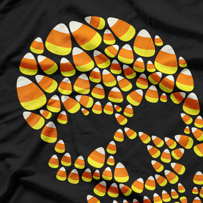 Candy Corn Skull Halloween Funny Costume T-Shirt