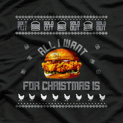 Chicken Sandwich Funny Ugly Christmas T-Shirt