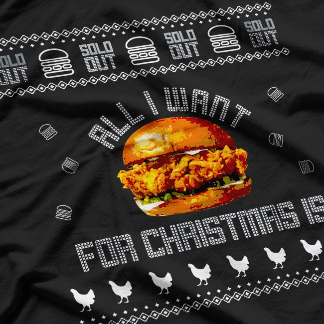 Chicken Sandwich Funny Ugly Christmas T-Shirt