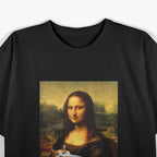 Mona Lisa With Cat Funny Vintage T-Shirt
