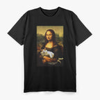 Mona Lisa With Cat Funny Vintage T-Shirt