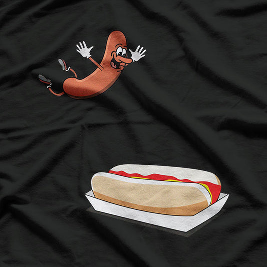 Hot Dog Jumping into a Bun T-Shirt