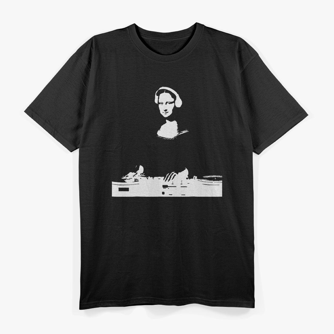 Dj Mona Lisa With Dj Headphone Behind A Dj Table T-Shirt