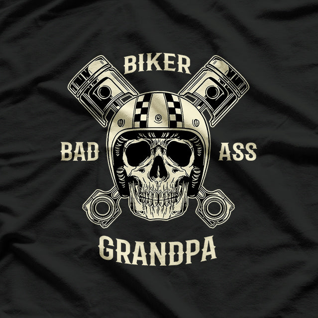 Bad Ass Biker Grandpa Motorcycle Father's Birthday Gift T-Shirt