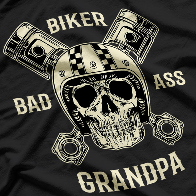 Bad Ass Biker Grandpa Motorcycle Father's Birthday Gift T-Shirt