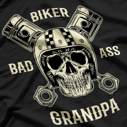 Bad Ass Biker Grandpa Motorcycle Father's Birthday Gift T-Shirt