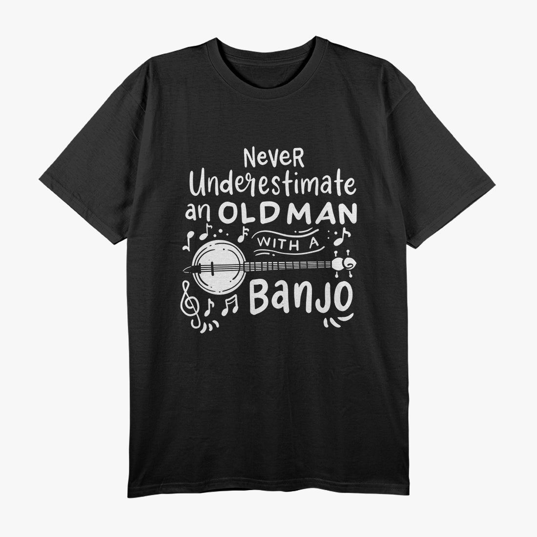 Banjo Bluegrass Musician Music Old Man T-Shirt