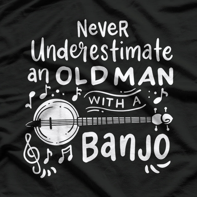 Banjo Bluegrass Musician Music Old Man T-Shirt