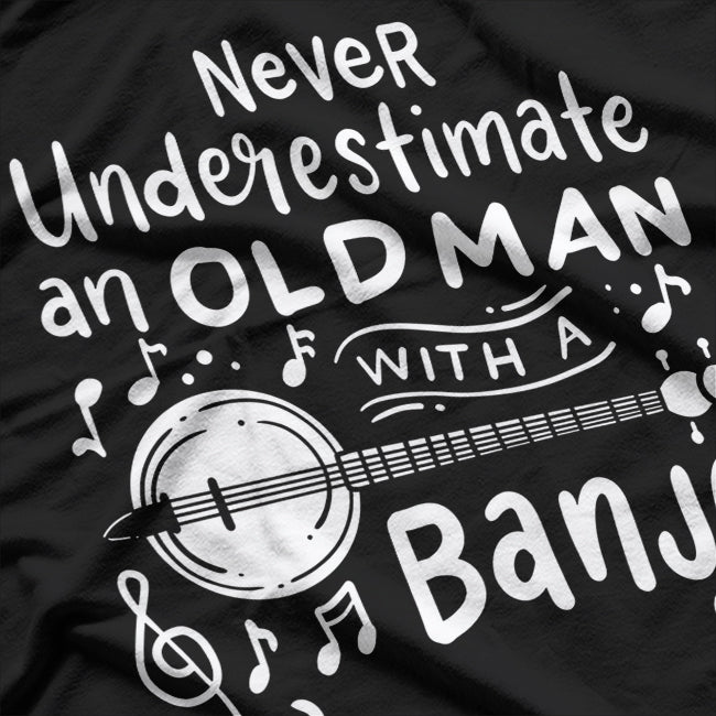 Banjo Bluegrass Musician Music Old Man T-Shirt