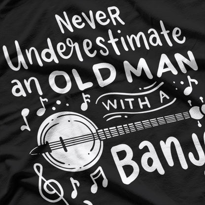 Banjo Bluegrass Musician Music Old Man T-Shirt