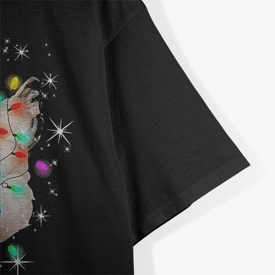 Santa Chicken Christmas Lights Farmer Xmas Chicken Lover T-Shirt