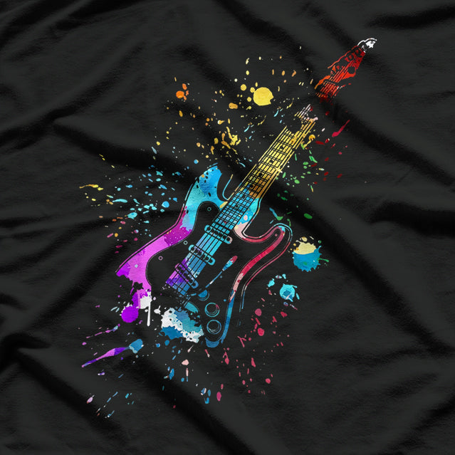 Electric Guitar Multicolor Paint Splash Essential T-Shirt
