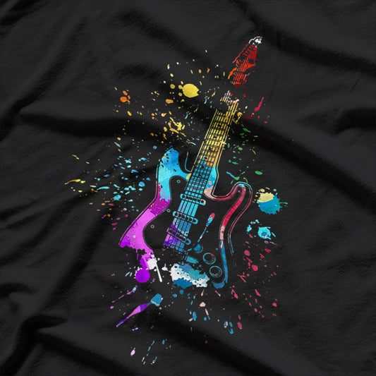 Electric Guitar Multicolor Paint Splash Essential T-Shirt