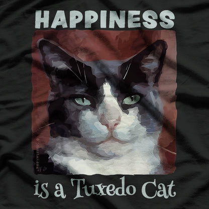 Cute Happiness Is A Tuxedo Cat T-Shirt