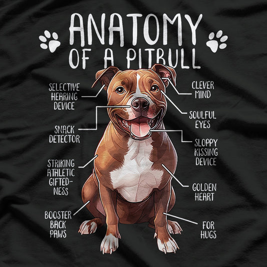 Pitbull Anatomy American Pit Bull Terrier Dog Pittie Lover T-Shirt