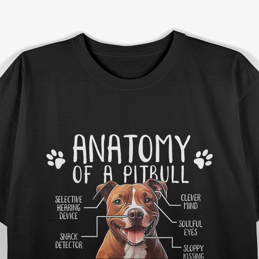 Pitbull Anatomy American Pit Bull Terrier Dog Pittie Lover T-Shirt