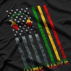One Love USA American Flag Rasta Reggae Reggae Music Note T-Shirt