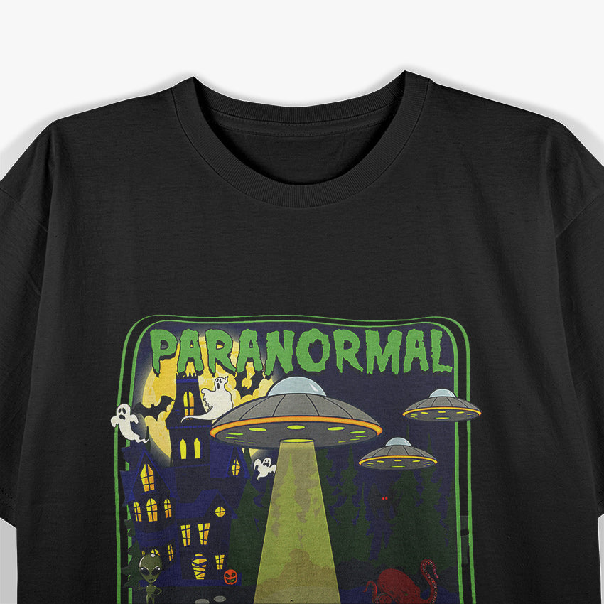 Paranormal Legends Bigfoot, Loch Ness, Mothman & Aliens - Funny Cryptid Mashup T-Shirt